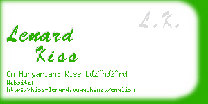 lenard kiss business card